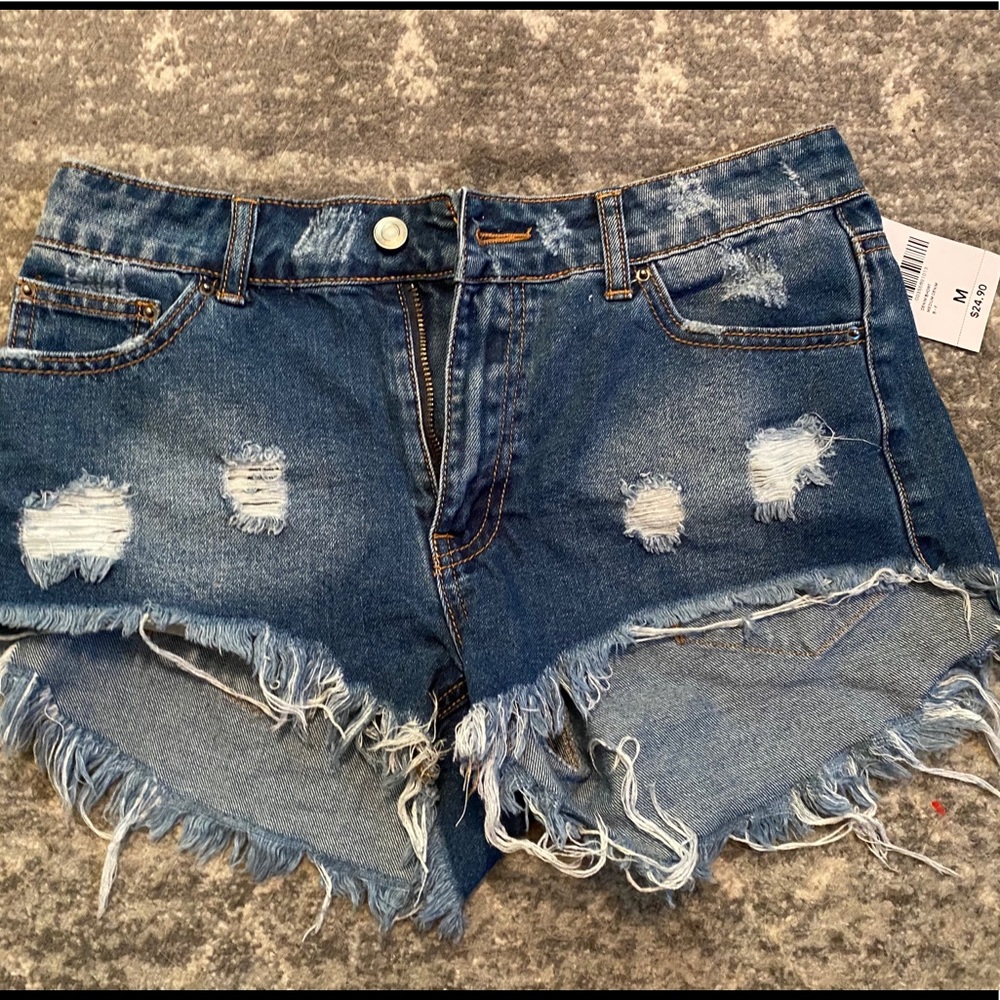 Distressed Denim Shorts